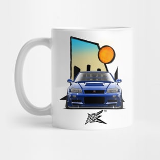 nissan skyline gtr r34 blue Mug